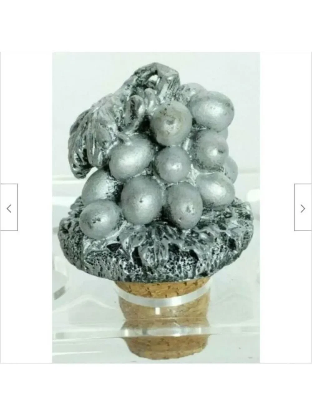 Silver Bunch Grapes Wine Stopper 2.25 Inch